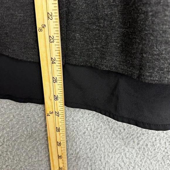 Banana Republic top womens XS gray black colorblock exposed zipper flowy office - Picture 3 of 7